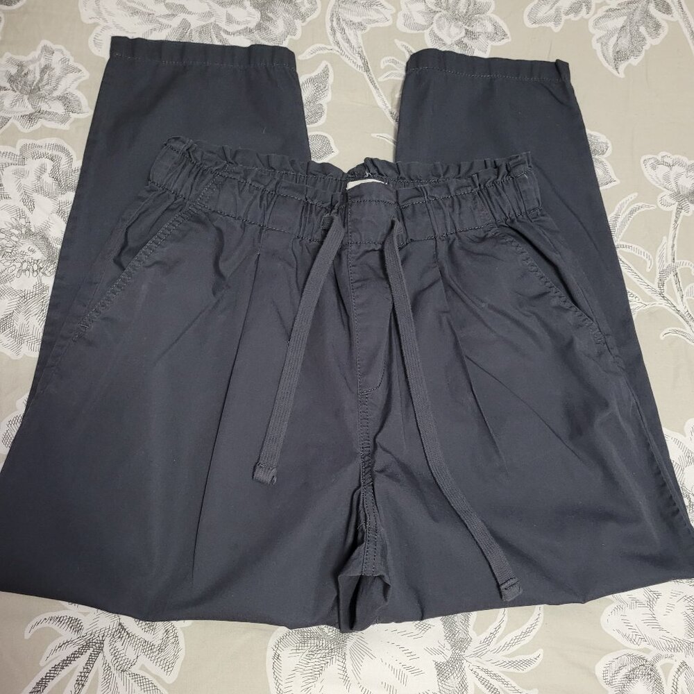 LOFT Navy Drawstring Cropped Pants